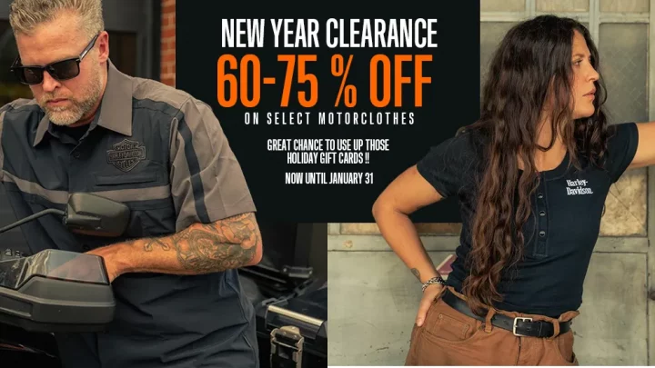 NEW YEAR CLEARANCE 60-75 % OFF SELECT MOTORCHOTHES